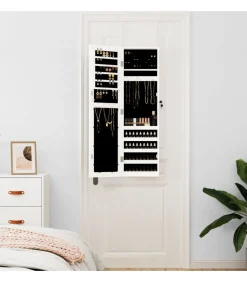 Clearance Sieradenkast met spiegel wandgemonteerd 30x8,5x106 cm wit Spiegels