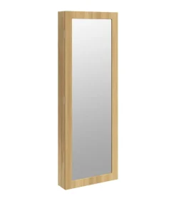 vidaXL Sieradenkast met spiegel en LED wandgemonteerd