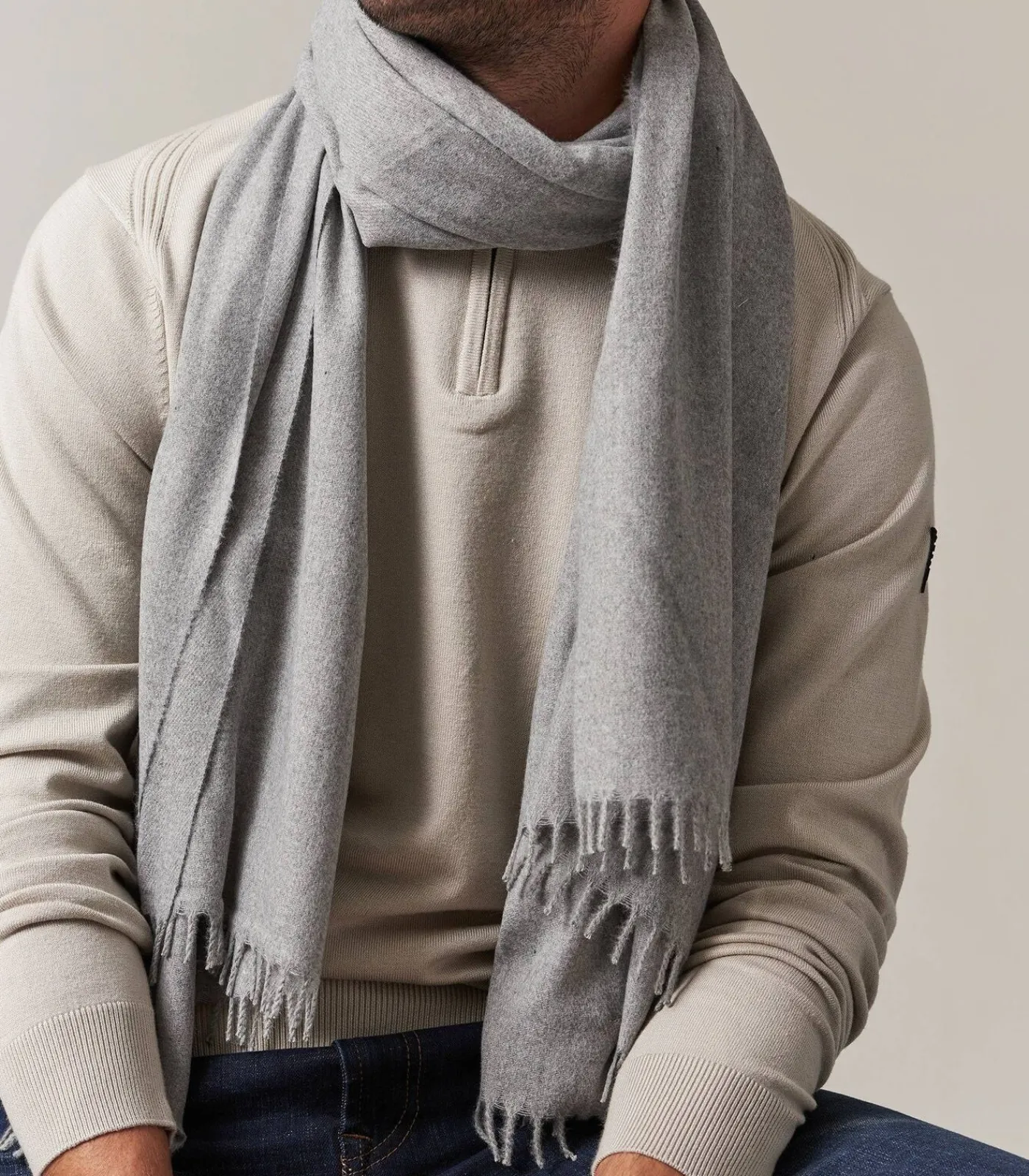 Heren Deeluxe SISTO - Eenvoudige en elegante sjaal, effen kleur