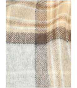 Heren Suitable Sjaal Ruit Merino Wol Beige Blauw