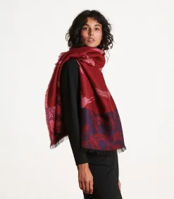 DAMES La Fée Maraboutée Sjaal van jacquard met rode vogel
