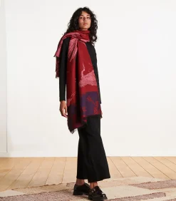 DAMES La Fée Maraboutée Sjaal van jacquard met rode vogel