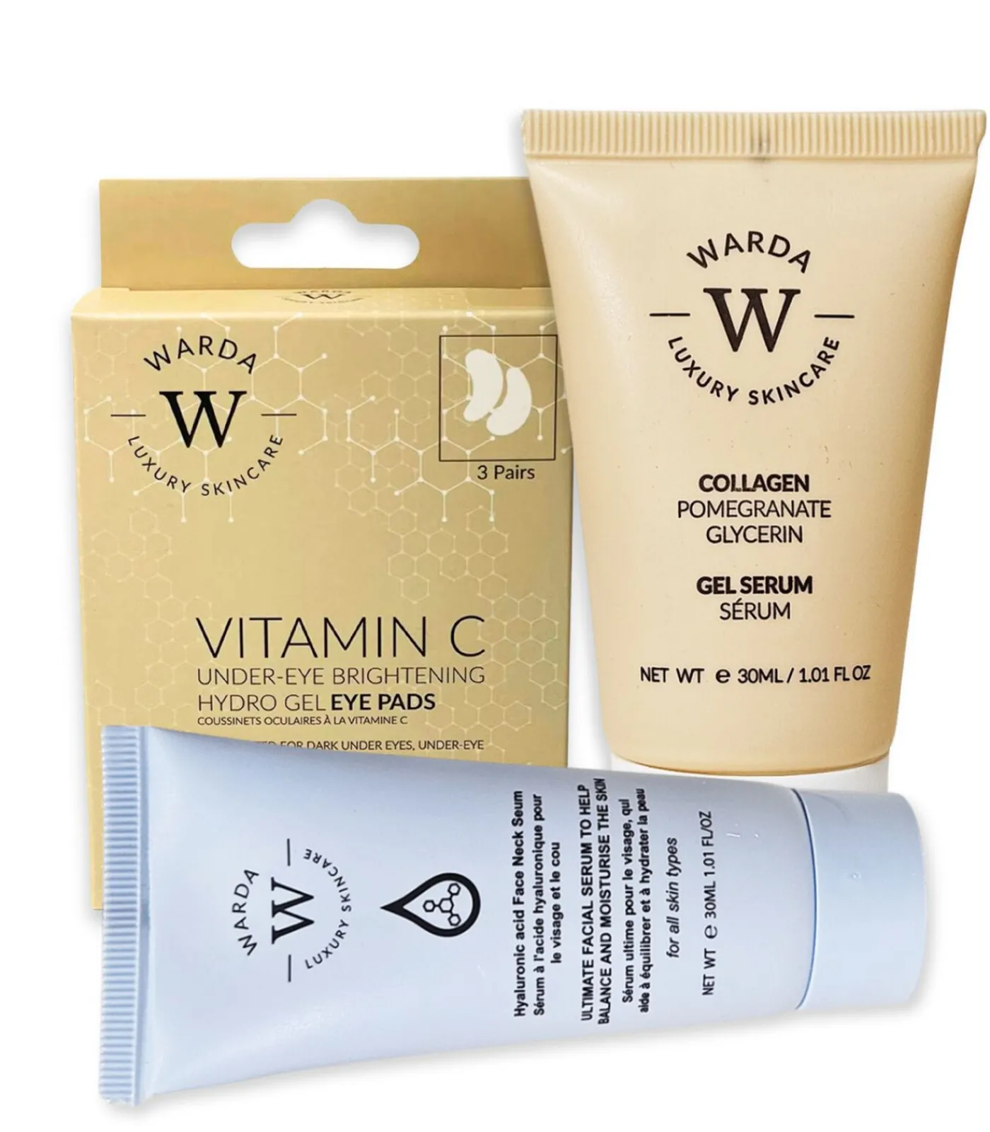 Clearance SKIN LIFTER BOOST COLLAGEN GEL SERUM 30ml+VITAMINE C ONDER-OGEN VERHELDERENDE HYDRO GEL x 3+ Hyaluronzuur Gezicht Hals Serum 30ml Gezicht Sets