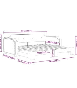 Sale Slaapbank met onderschuifbed 100x200 cm stof zwart Bedden