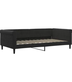 Best Slaapbank 100x200 cm fluweel zwart Bedden