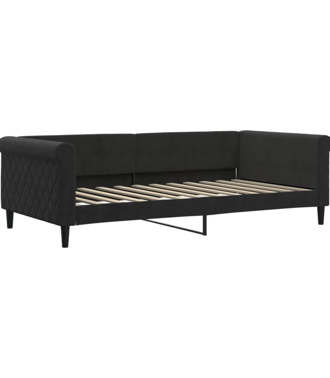 Best Slaapbank 100x200 cm fluweel zwart Bedden