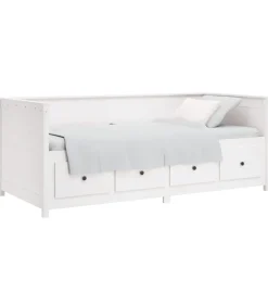 vidaXL Slaapbank zonder matras 100x200 cm massief grenenhout wit