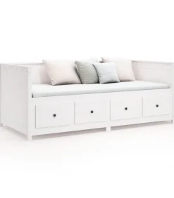 vidaXL Slaapbank zonder matras 100x200 cm massief grenenhout wit