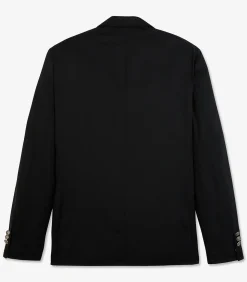 Clearance Slanke fit zwart 100% wollen blazer Heren Kostuums & Blazers