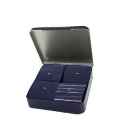 Heren Tommy Hilfiger sokken 4 paar tin giftbox sock navy