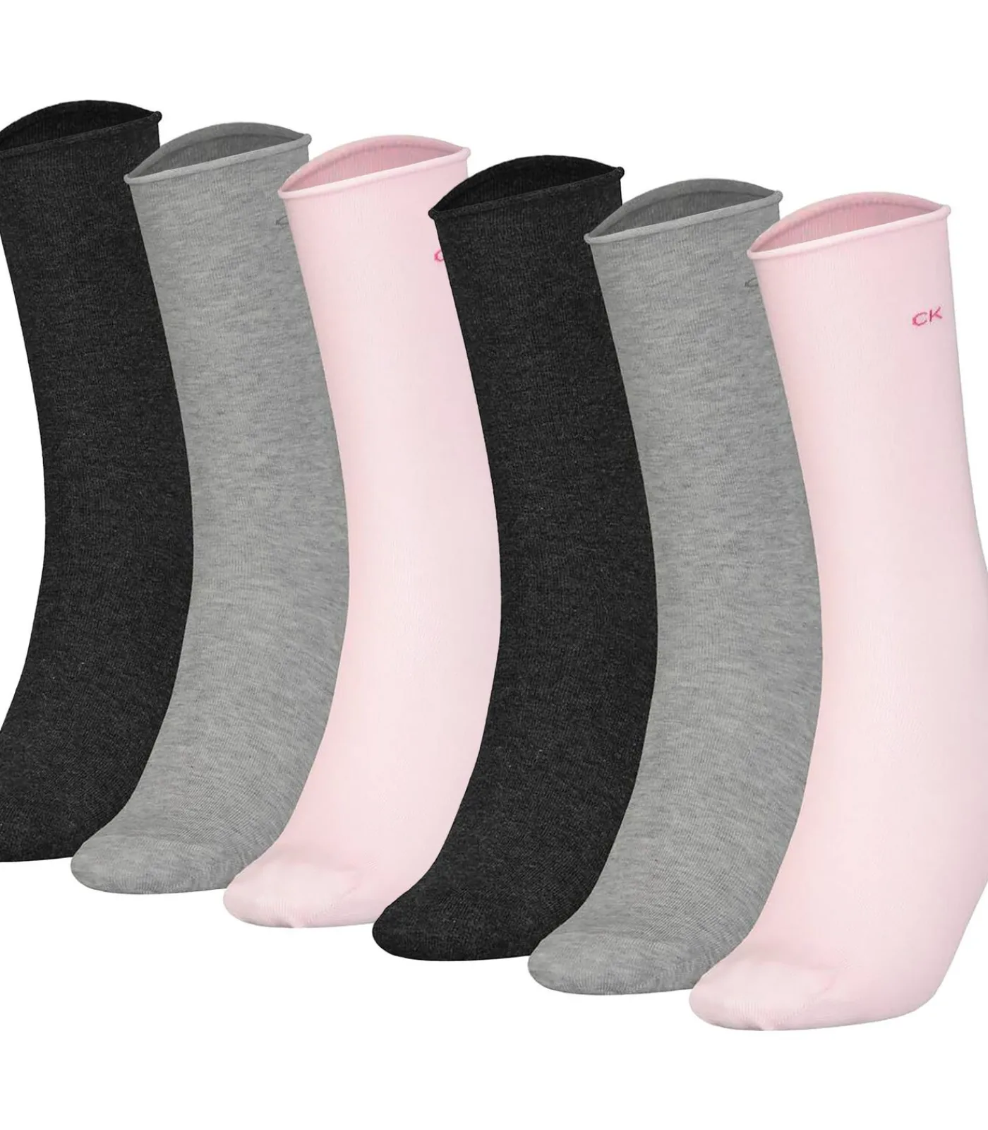 New Sokken CK WOMEN SOCK 6P ROLL TOP Set van 6 DAMES Sokken En Panty's