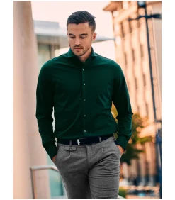 Clearance Sorona Overhemd Donkergroen Heren Hemden