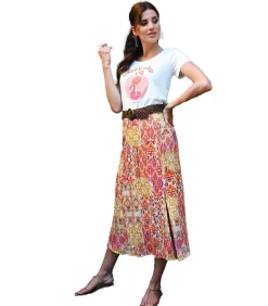 Hot SOSO - ROK VAN CRÊPE VISCOSE MET PRINT DAMES Rokken