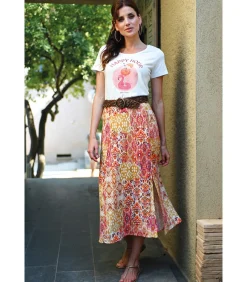 Hot SOSO - ROK VAN CRÊPE VISCOSE MET PRINT DAMES Rokken