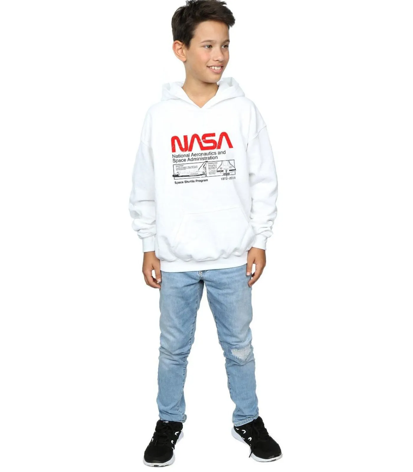 Best SPACE SHUTTLE - Trui met kap - Wit Kinderen Truien & Vesten