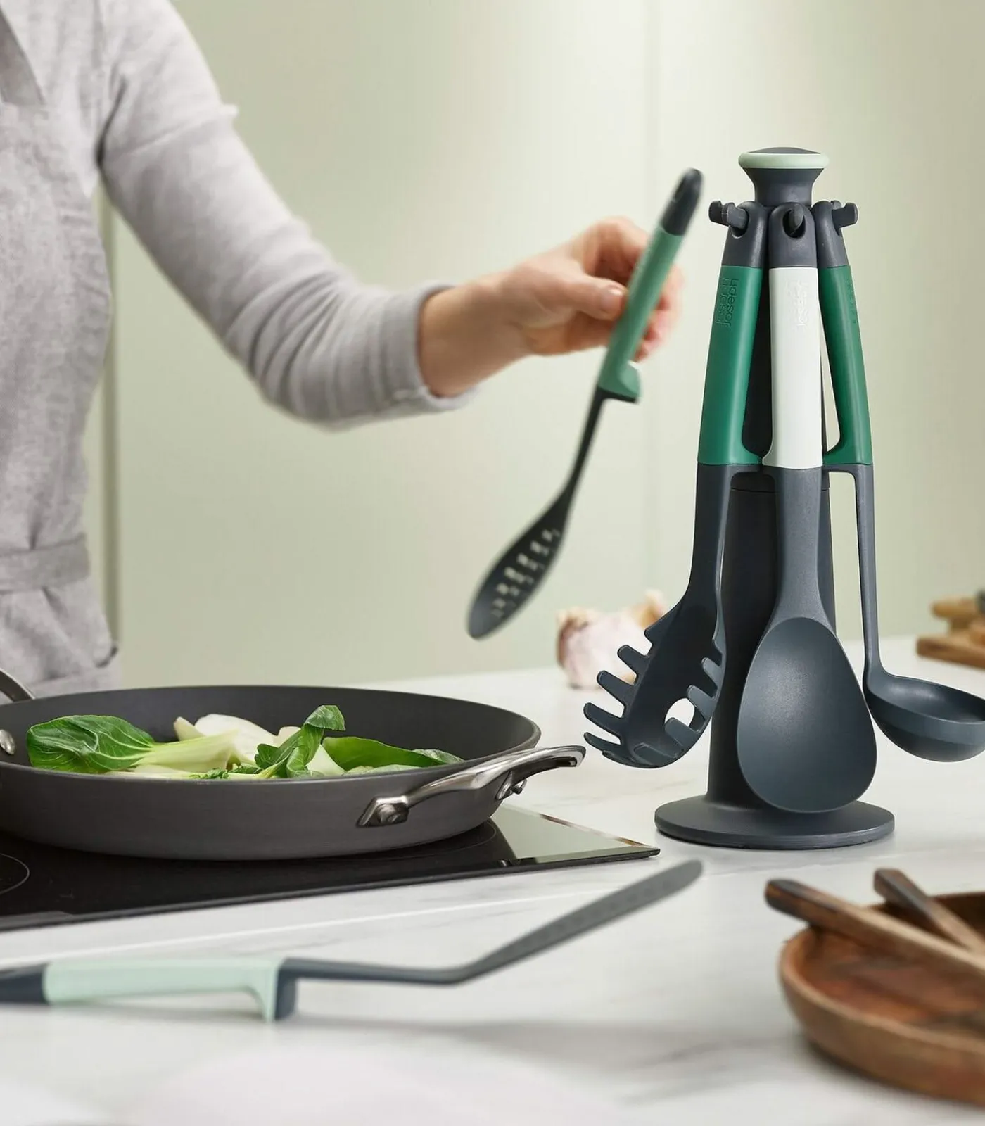 JOSEPH JOSEPH Spatelset Carrousel met 6 spatels - Elevate - Sage