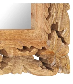 vidaXL Spiegel handgesneden 110x50 cm massief mangohout bruin