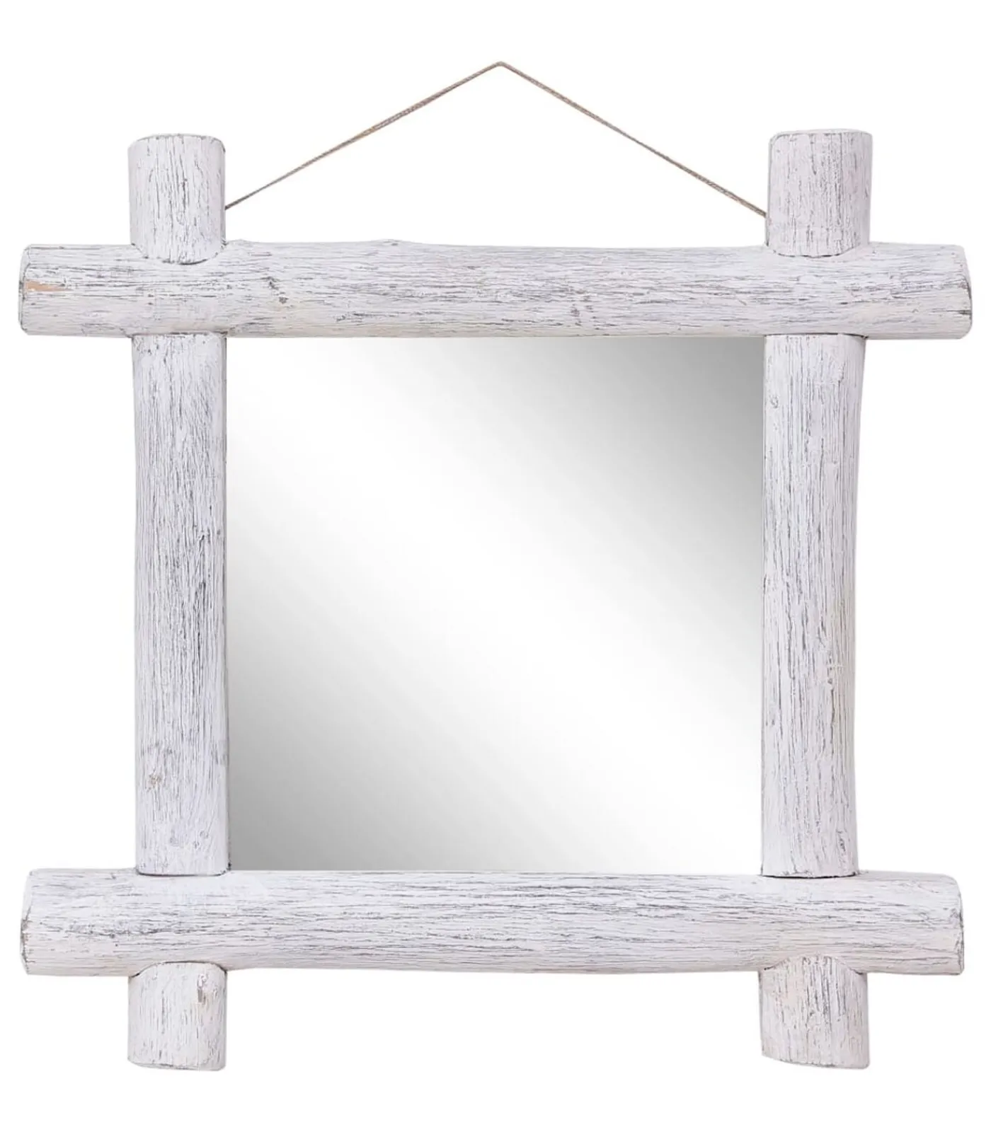 vidaXL Spiegel houtblokken 70x70 cm massief gerecycled hout