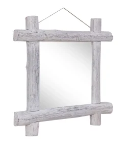 vidaXL Spiegel houtblokken 70x70 cm massief gerecycled hout