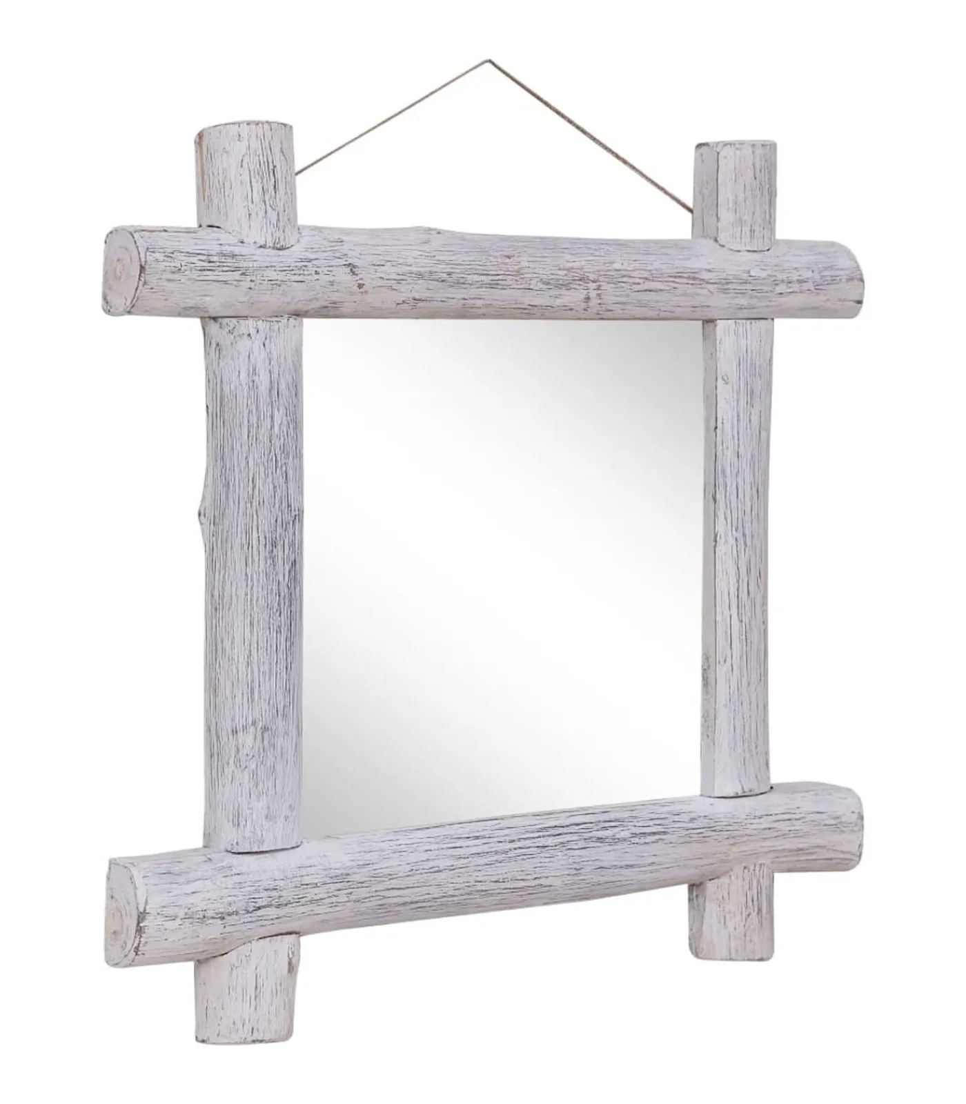 vidaXL Spiegel houtblokken 70x70 cm massief gerecycled hout