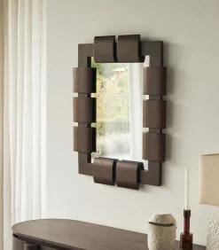 Outlet Spiegel in mindihout 85x67,5 cm Isaac Spiegels