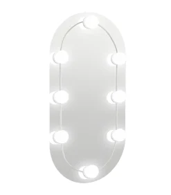 Outlet Spiegel met LED-verlichting ovaal 60x30 cm glas Spiegels