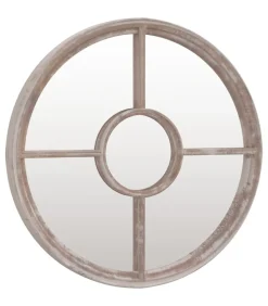 vidaXL Spiegel rond 40x4 cm ijzer zandkleurig