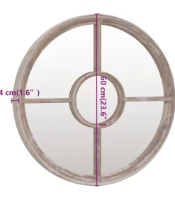 vidaXL Spiegel rond 60x4 cm ijzer zandkleurig