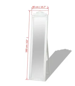 vidaXL Spiegel vrijstaand barok stijl 160x40 cm wit
