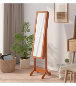 vidaXL Spiegel vrijstaand met LED's 34x37x146 cm