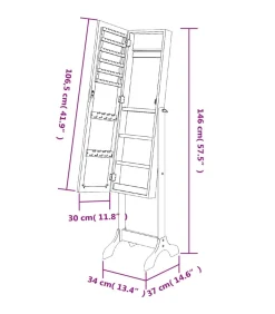 Best Spiegel vrijstaand 34x37x146 cm zwart Spiegels