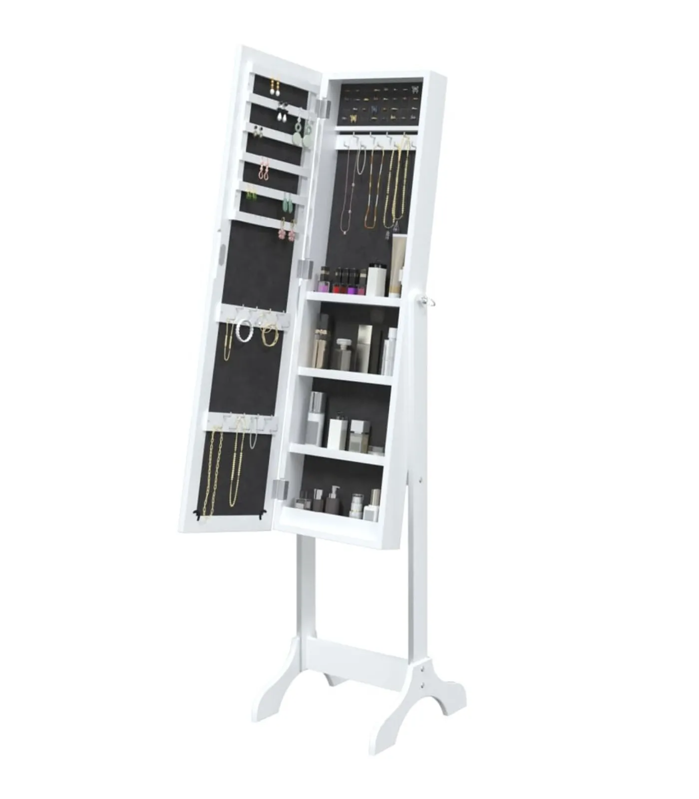 Clearance Spiegel vrijstaand 34x37x146 cm wit Spiegels