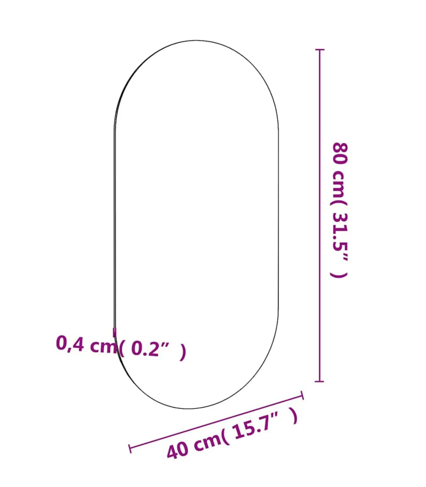 Hot Spiegel 80x40 cm glas Spiegels