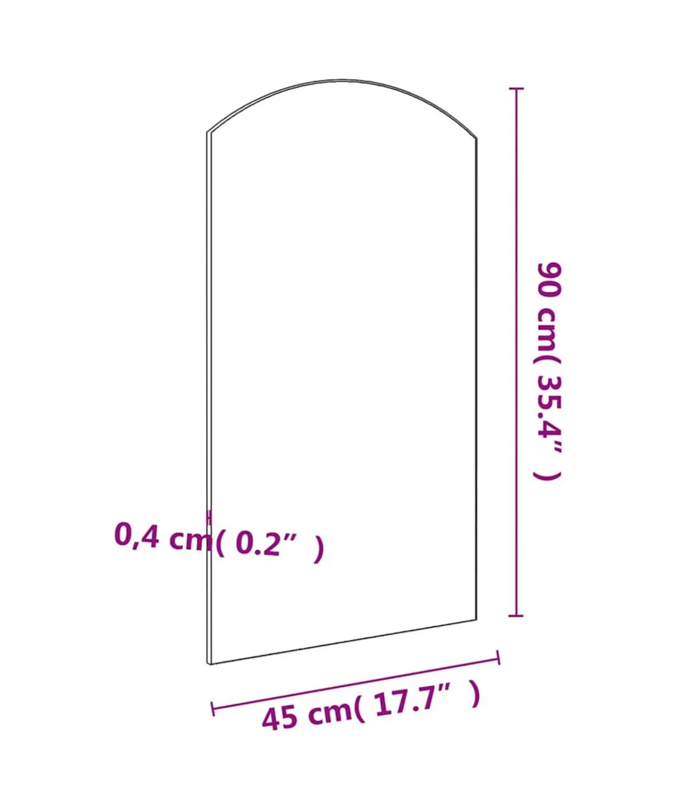 vidaXL Spiegel 90x45 cm glas