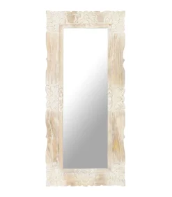 vidaXL Spiegel 110x50 cm massief mangohout wit