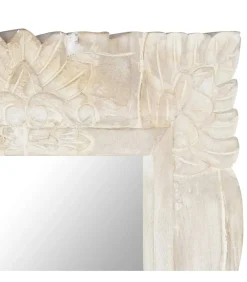 vidaXL Spiegel 110x50 cm massief mangohout wit