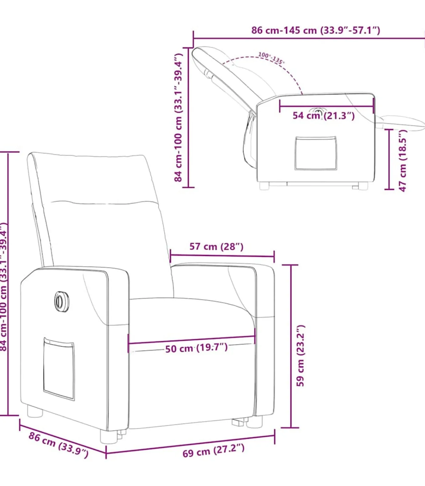 vidaXL Sta-op-stoel elektrisch verstelbaar stof taupe