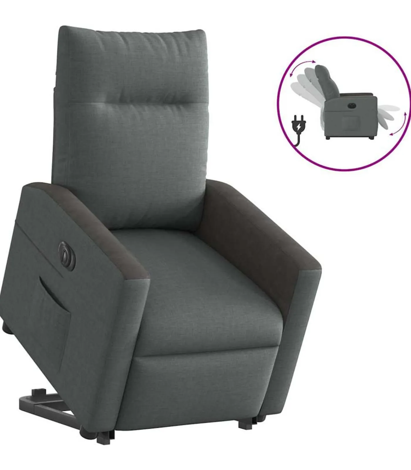 Best Sta-op-stoel elektrisch verstelbaar stof donkergrijs Zetels