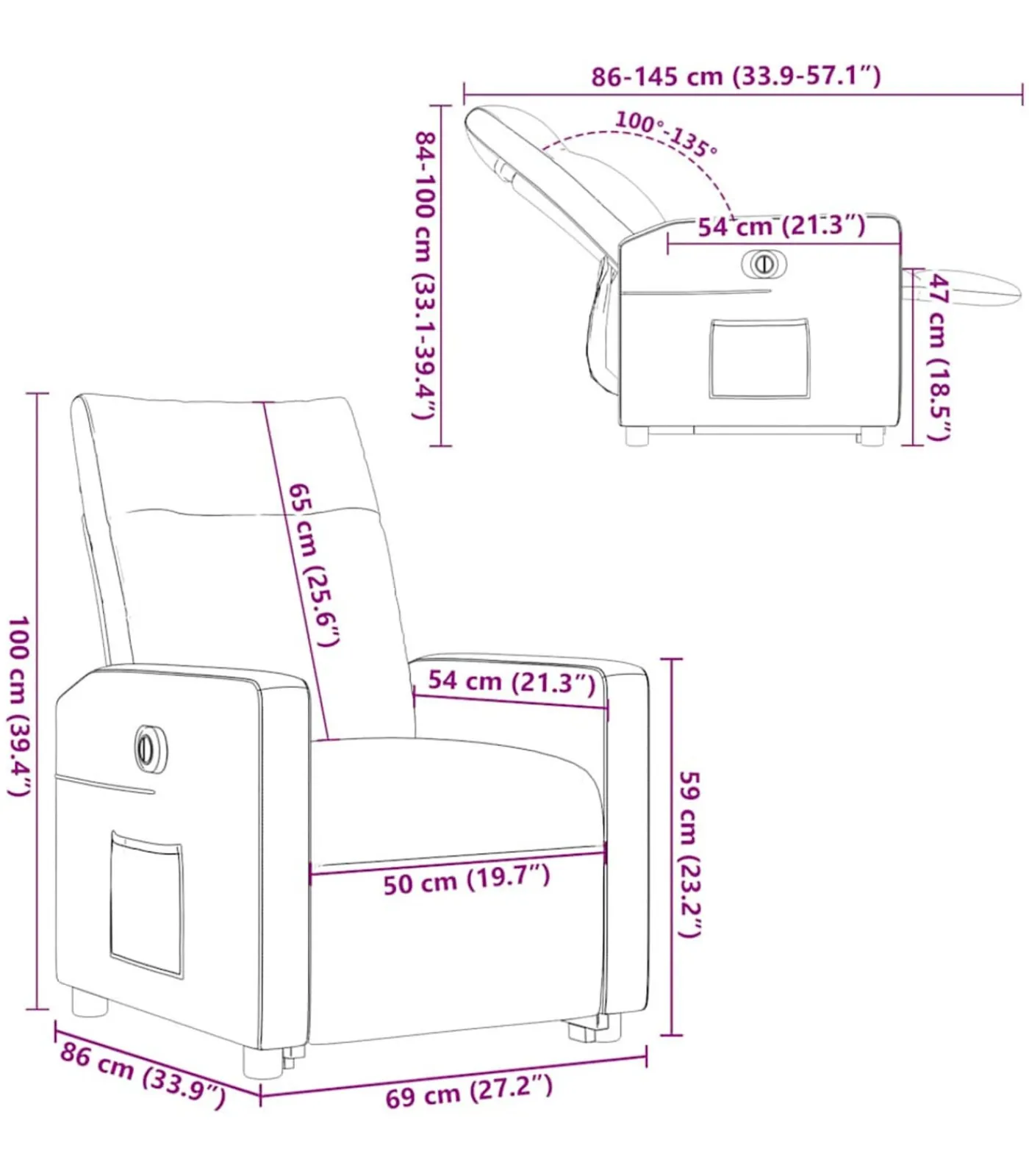 Best Sta-op-stoel elektrisch verstelbaar stof donkergrijs Zetels