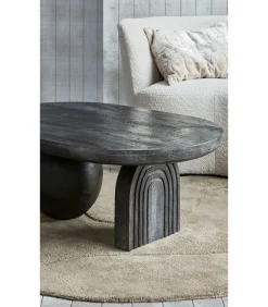 WOOOD Steppe Salontafel - Mango Hout - Zwart - 38x110x72