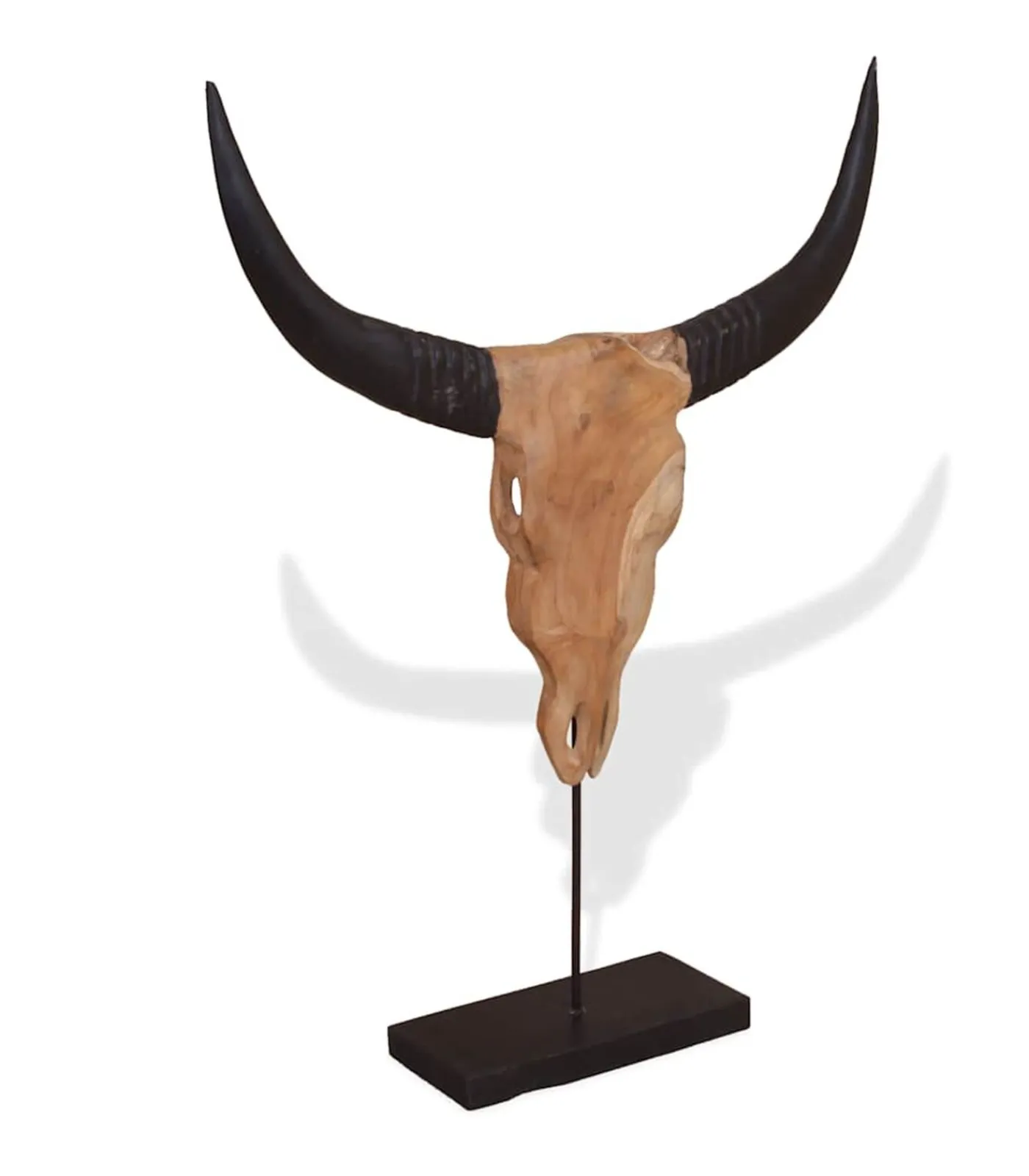 vidaXL Stierenbeeld 66x15x88 cm teakhout