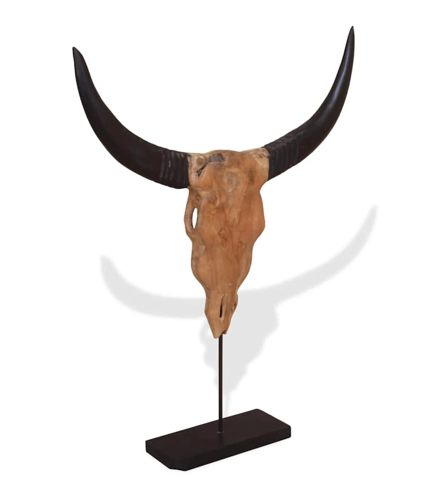 vidaXL Stierenbeeld 66x15x88 cm teakhout