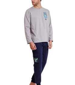 New Stitch Pyjama-outfit broek top lange mouwen 626 Disney Heren Pyjama's