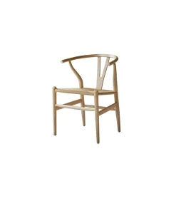 Online Stoel van licht massief teakhout met vlechtwerk Blaise Stoelen