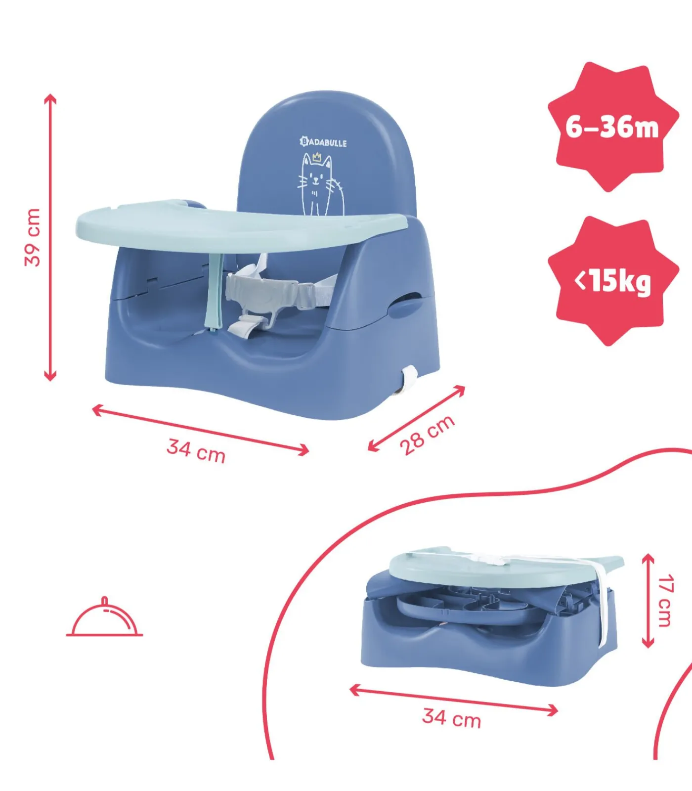 Kinderen BADABULLE Stoelverhoger - Cat