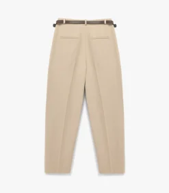 Heren Koton Stofbroek Ceintuur Zakdetail