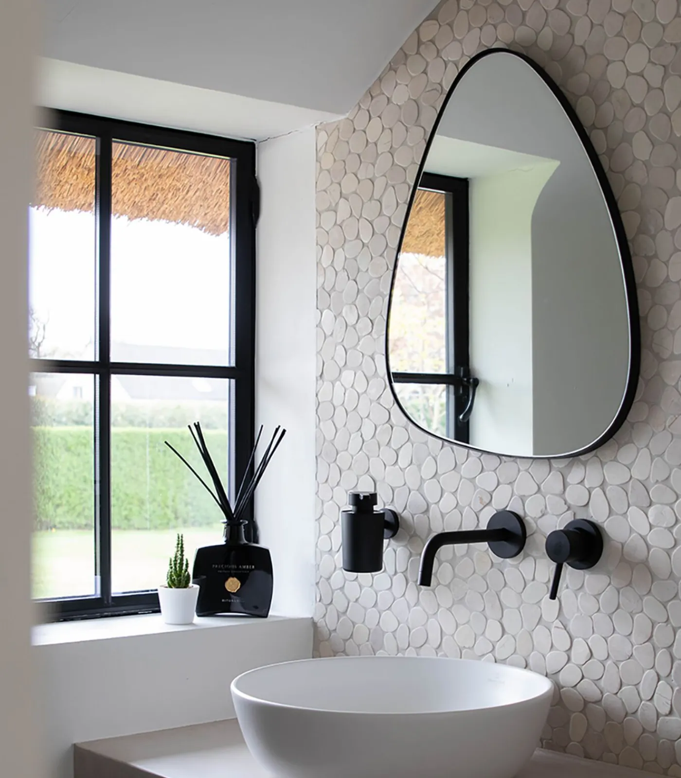 Best Stone Large - Spiegel - Zwart Spiegels