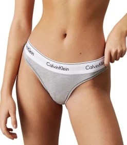 Outlet string icon cotton modal grey heather DAMES Slipjes