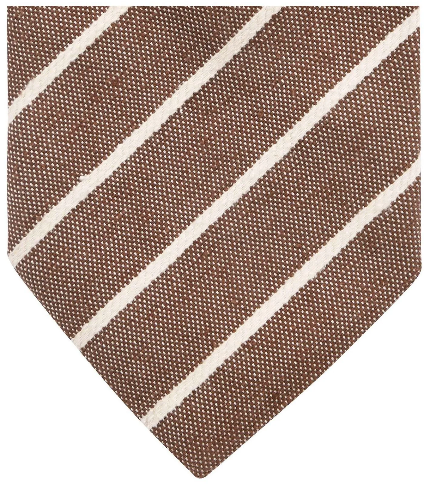 Heren Suitable Stropdas Linnen Streep Bruin