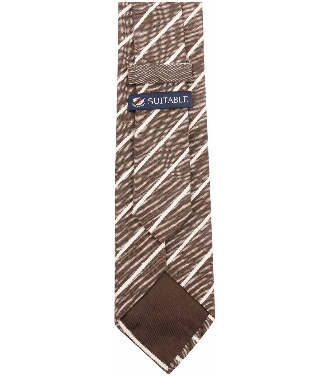 Heren Suitable Stropdas Linnen Streep Bruin